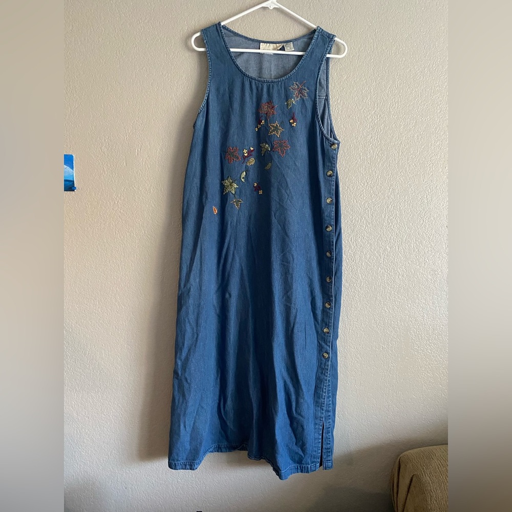 Vintage soft denim maxi dress
